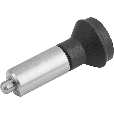 Kipp Indexing Plunger Wout Collar Size:4, D1=22, D=10, L=80, Form:L Wo. Groove, Stainless Not Hardened, K0347.11410